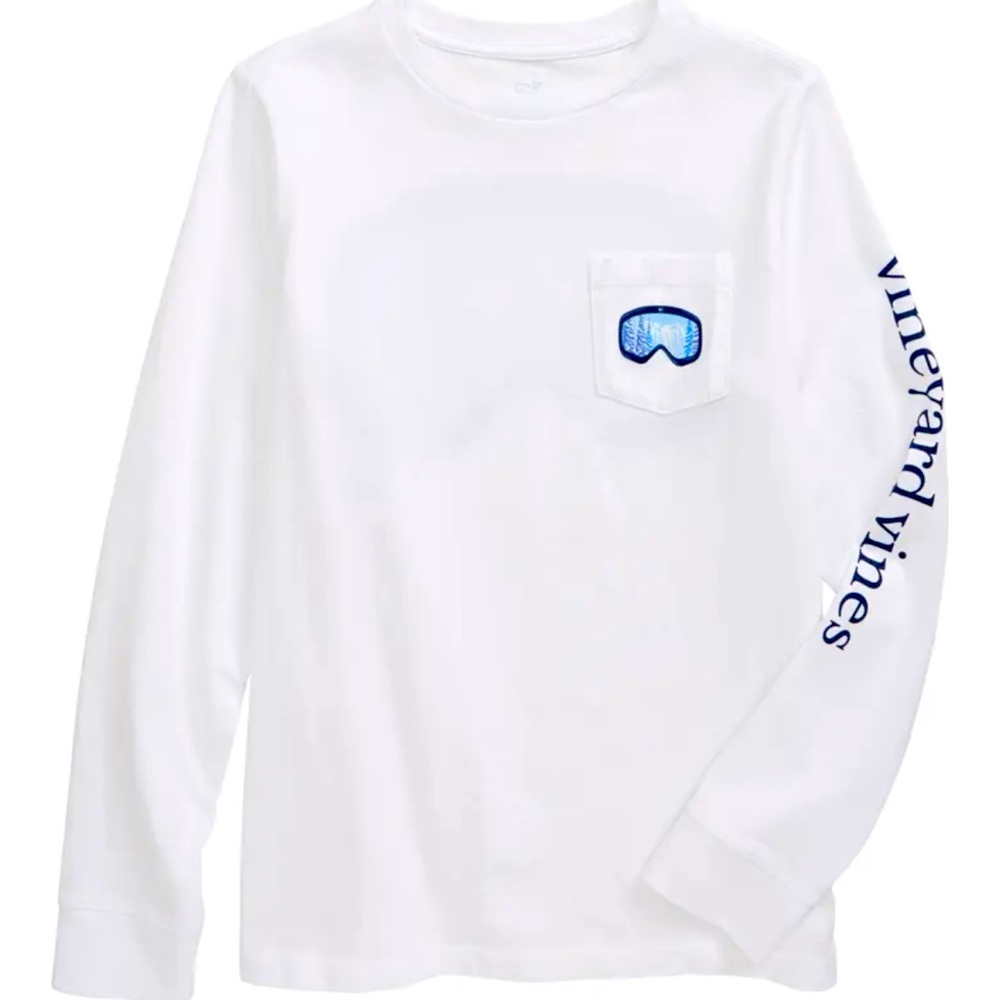NWT Vinyard Vines Kid's Ski Goggles Pocket Graphic Tee